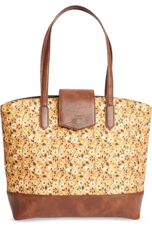 TEAL Floral Printed Structured Shoulder Bag