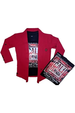 BAESD Boys Cotton Shawl Collar Single Breasted Blazers With Tshirt