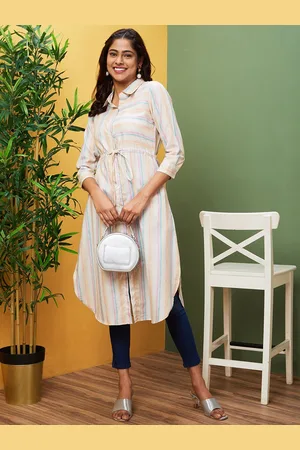 Globus Striped Printed Kurta