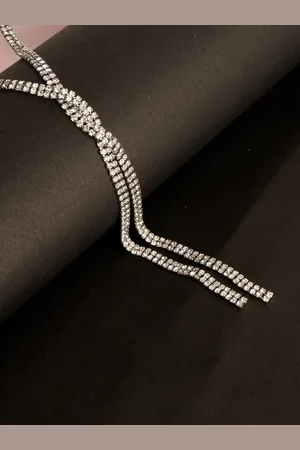 Kazo Silver-Plated Stone Studded Necklace
