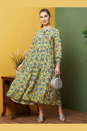 Globus Tropical Printed Tired Fit & Flare Midi Dress