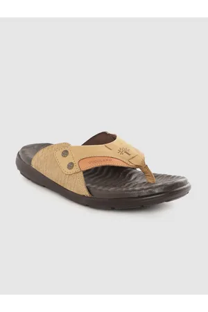 Woodland Men Camel Brown Leather Comfort Sandals