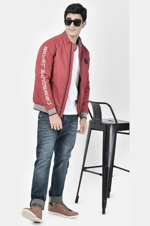 Crimsoune Club Typography Printed Lightweight Pure Cotton Bomber Jacket