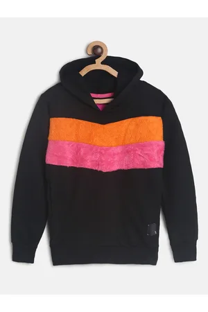 TALES & STORIES Girls Colourblocked Hooded Sweatshirt