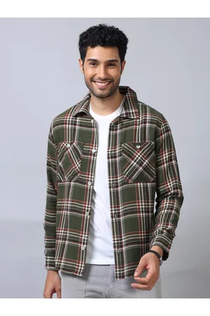 Bushirt Cotton Comfort Tartan Checked Casual Shirt Shackets
