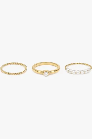 Aldo Set of 3 Gold-Plated Bedded Finger Rings