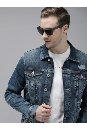 Pepe Jeans Solid Distressed Denim Jacket