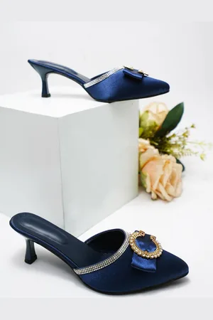 TRY ME Embellished Pointed Toe Suede Slim Heels