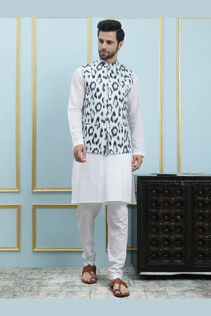 See Designs Printed Pure Cotton Slim Fit Nehru Jackets