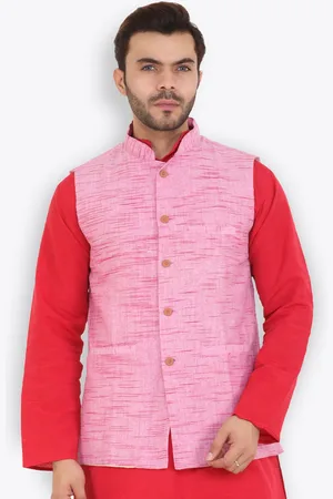 Latest Chikan Garments Self Design Mandarin Collar Nehru Jacket