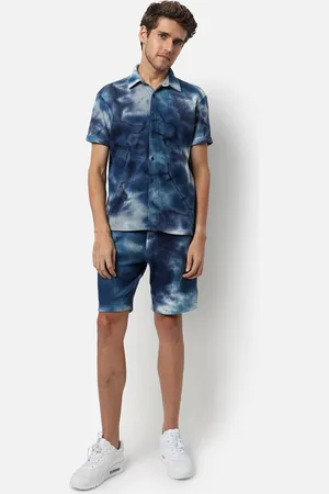 Campus Tie Dye Pure Cotton Shirt With Shorts