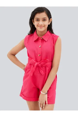 OLELÉ Girls Romi Shirt Collar Cotton Play Suit