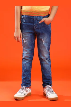 TALES & STORIES Boys Mildly Distressed Heavy Fade Slim Fit Jeans