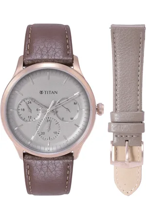 Titan Men Leather Straps Classique Analogue Watch- NQ90125WL03
