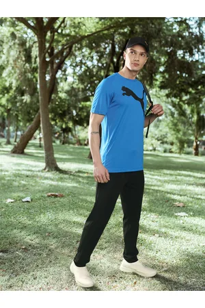 PUMA Men Active Big Brand Logo Print Knitted Outdoor Sports T-shirt