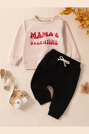 Stylecast Girls Pink & Black Printed Pure Cotton Top with Trousers