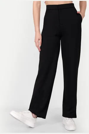 Broadstar Women Smart Loose Fit High-Rise Stretchable Cotton Trousers