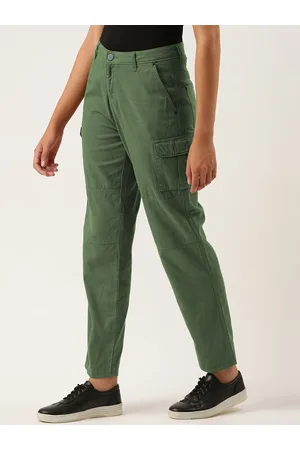 IVOC Women Slim Fit Pure Cotton Cargo Trousers