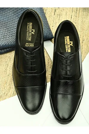 Fashion Victim Men Textured Leather Formal Oxfords