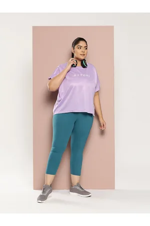Sztori Women Plus Size Typography Printed Regular Fit Active T-shirt