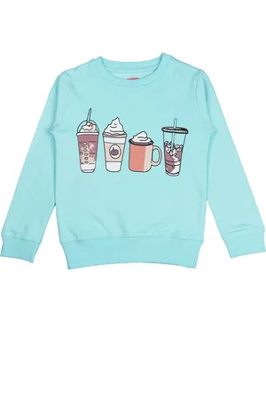 BAESD Girls Graphic Printed Terry Cotton Pullover Sweatshirt