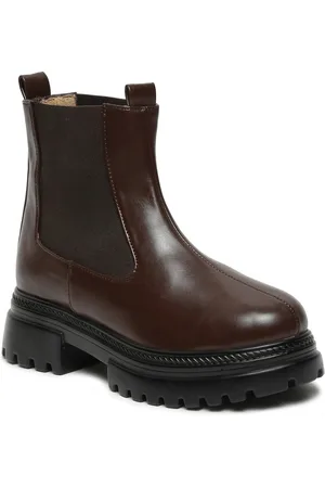 VALIOSAA Women Mid Top Platform-Heeled Chelsea Boots