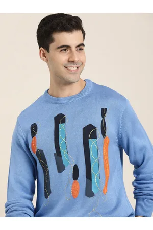 HERE&NOW Men Self Design Pullover