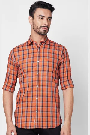 Giordano Slim Fit Cotton Windowpane Checked Casual Shirt