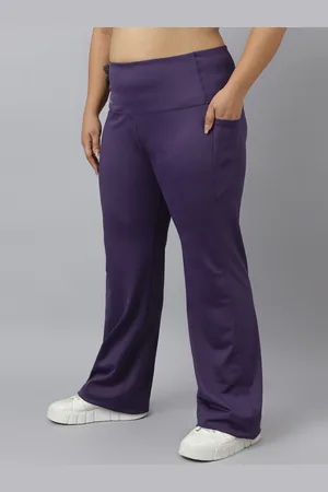 Fitkin Women Plus Size Active Track Gym Bootcut Flare Track Pants