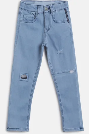 TALES & STORIES Boys Mid-Rise Slim Fit Low Distress Stretchable Jeans
