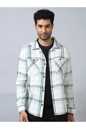 Bushirt Comfort Checked Opaque Cotton Casual Shackets