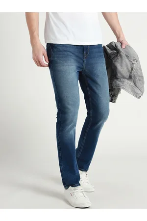 Dennis Lingo Men Straight Fit Light Fade Clean Look Cotton Jeans