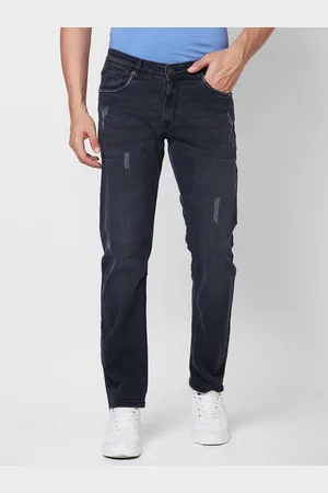 Giordano Men Straight Fit Mildly Distressed Light Fade Stretchable Jeans