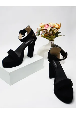 TRY ME Open Toe Buckles Ankle Loop Platform Heels