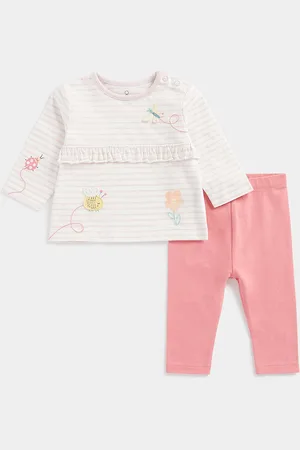 Mothercare Kids Pure Cotton Round Neck T-shirt with Leggings