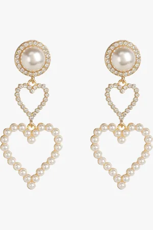 Kazo Gold Plated Heart Shaped Drop Earrings