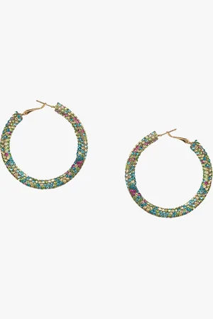 Kazo Studded Contemporary Hoop Earrings