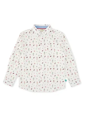 Juscubs Boys Conversational Printed Premium Cotton Casual Shirt