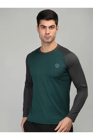 CHKOKKO Men Green Colourblocked Round Neck T-shirt