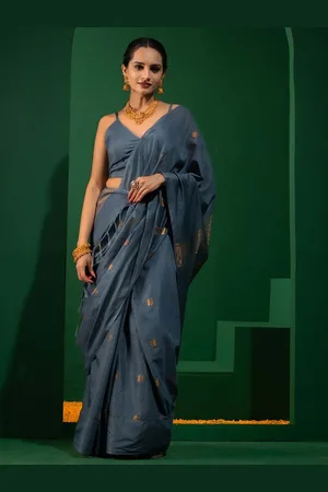 Triyah Ethnic Motifs Woven Design Zari Bhagalpuri Saree