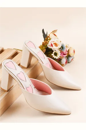 THE WHITE POLE Pointed Toe Open Back Block Heels