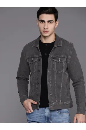 Louis Philippe Flap Pockets Detailed Spread Collar Denim Jacket
