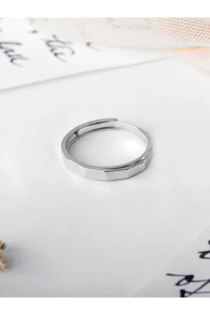 Zavya Men Rhodium-Plated Adjustable Finger Ring
