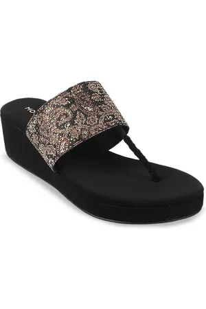 All Things Mochi Embellished Open Toe Wedge Heels