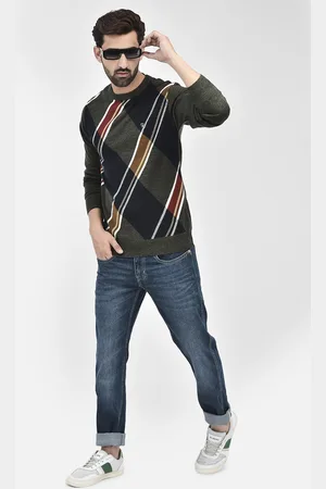 Crimsoune Club Striped Acrylic Pullover