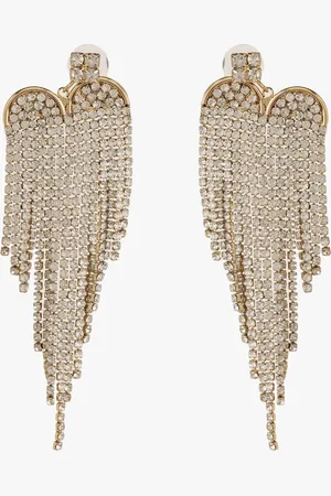 Kazo Gold-Plated Contemporary Rhinestone Drop Earrings