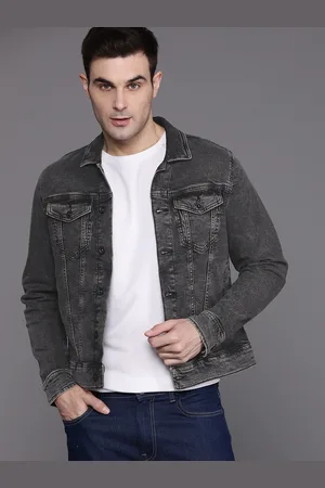 Louis Philippe Men Solid Denim Jacket