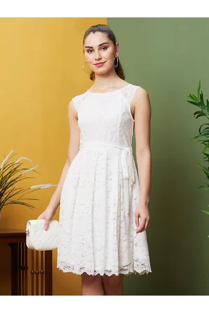 Globus Floral Lace Belted Fit & Flare Party Dress