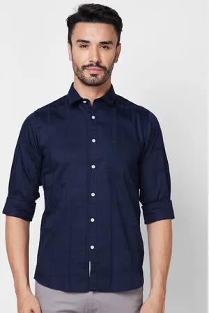 Giordano Slim Fit Cotton Windowpane Checked Casual Shirt
