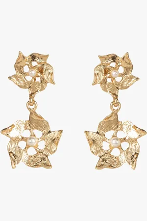 Kazo Gold-Plated Contemporary Drop Earrings